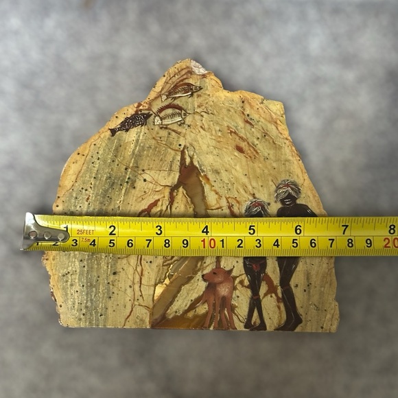 Vintage 70s Australian Thunder Egg Agate Creek Stone Aborigine Painting Artwork - Picture 3 of 5